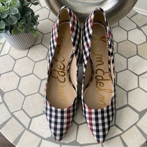 SAM EDELMAN Halston Heel  - Shepherds Plaid Pumps Size 7 1/2